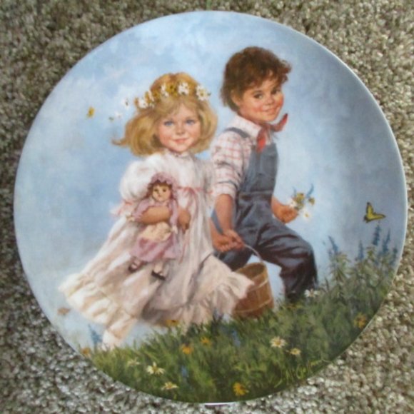Jack And Jill Mother Goose 1986 Reco Collectible Plate John McClelland with Box - Picture 5 of 5